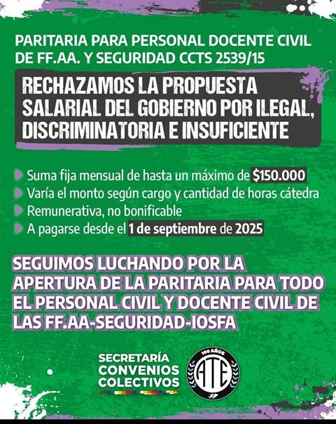 Paritarias nacionales rechazadas