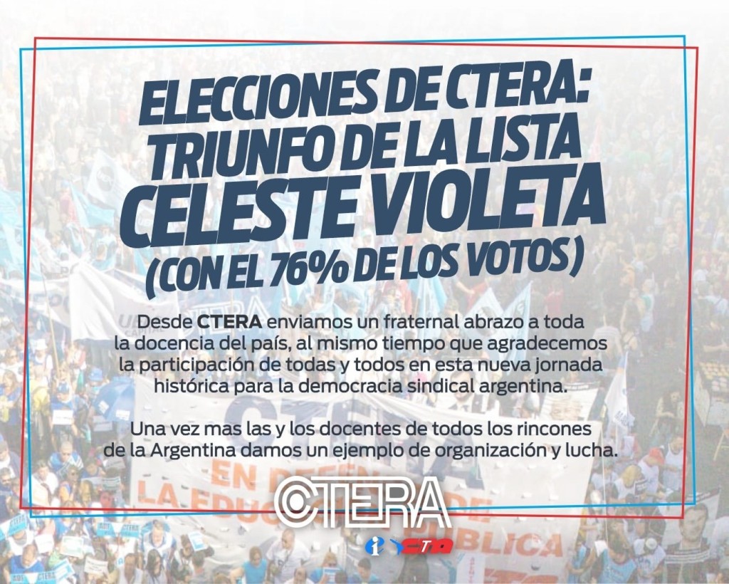 Contundente triunfo de la Lista Celeste Violeta: gan&oacute; con m&aacute;s del 76% en todo el pa&iacute;s