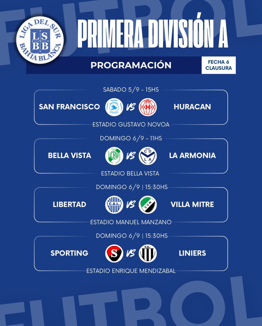 Fecha 6 del Clausura: el f&uacute;tbol mayor vuelve a salir a la cancha