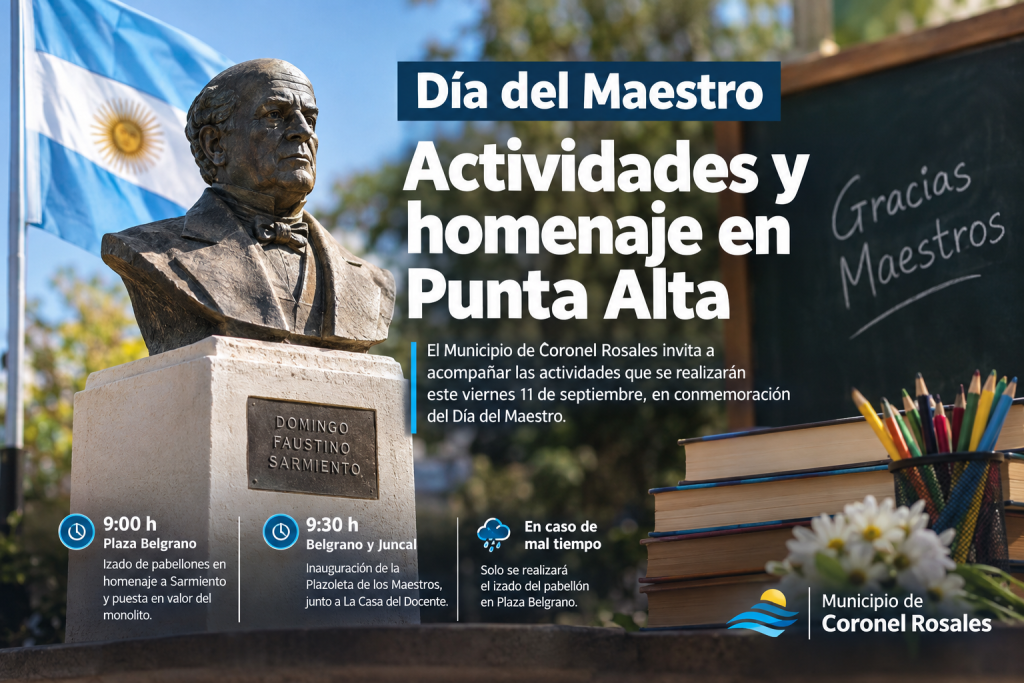 D&iacute;a del Maestro: habr&aacute; homenajes y la inauguraci&oacute;n de la Plazoleta de los Maestros
