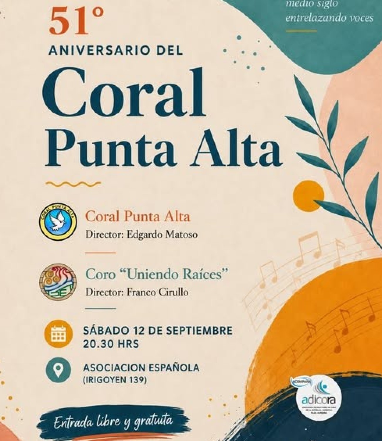 Coral Punta Alta celebra sus 51 a&ntilde;os con un Encuentro Coral
