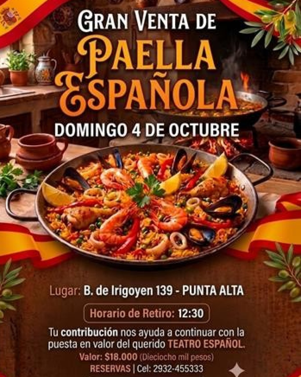 &iexcl;PAELLA ESPA&Ntilde;OLA EN PUNTA ALTA!
