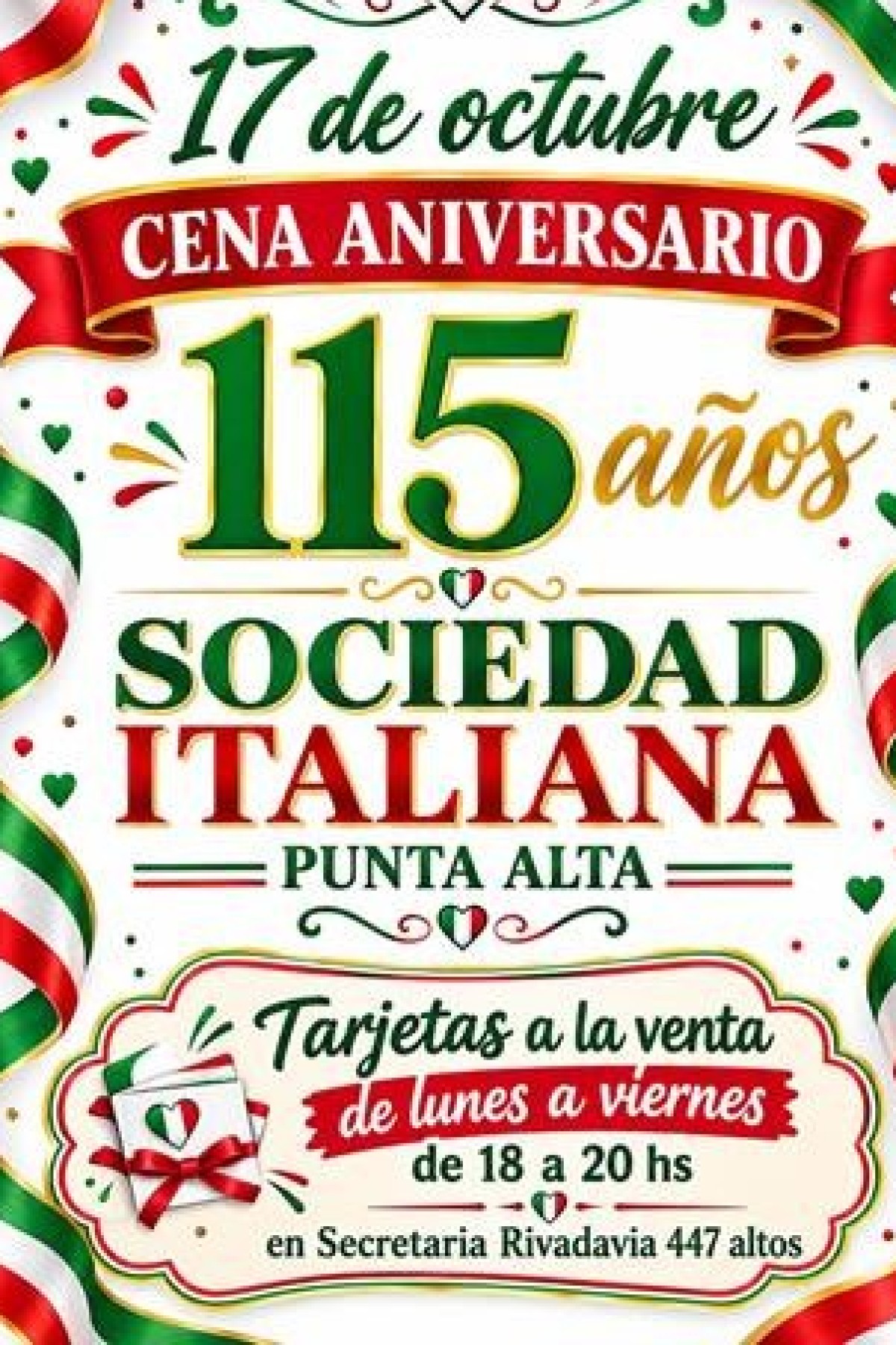 La Sociedad Italiana se prepara para celebrar su aniversario con una gran cena