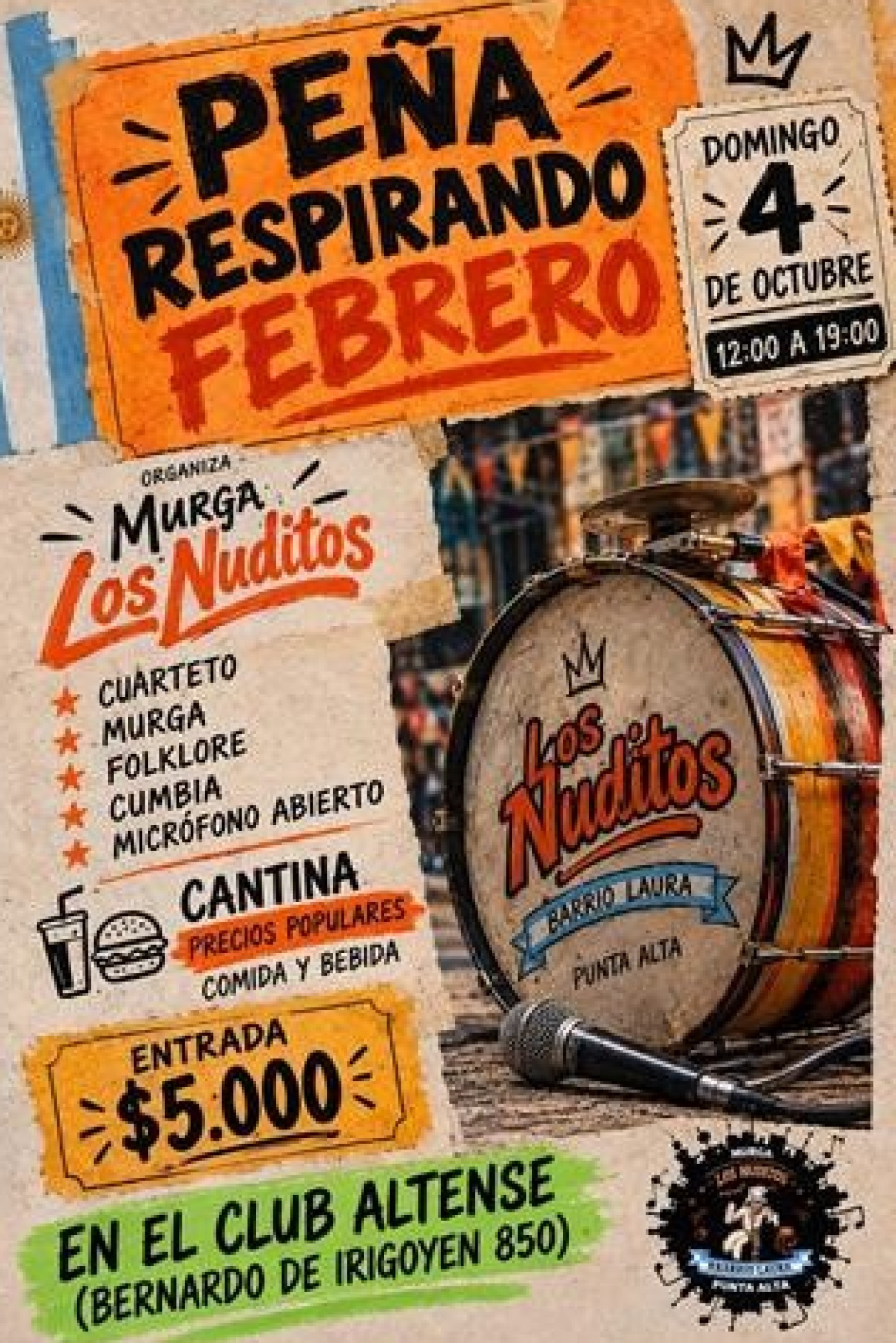 &ldquo;Pe&ntilde;a Respirando Febrero&rdquo;: Los Nuditos prepara una jornada de m&uacute;sica y cultura popular