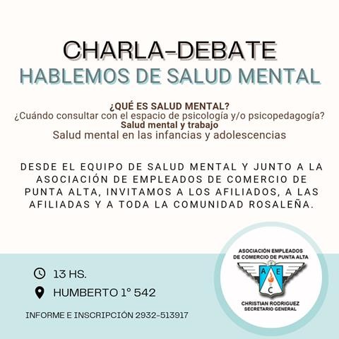 Charla – Debate Hablemos de Salud Mental en Empleados de Comercio
