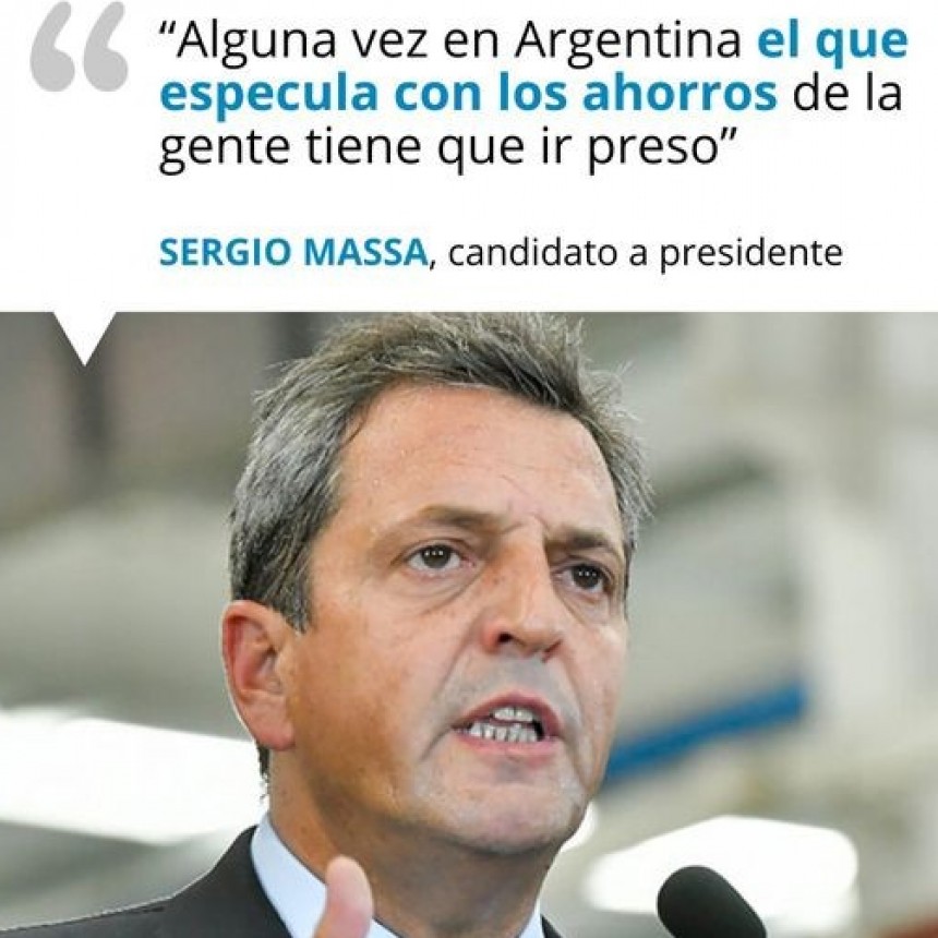 MASSA, SOBRE LA CORRIDA DEL DÓLAR BLUE: 