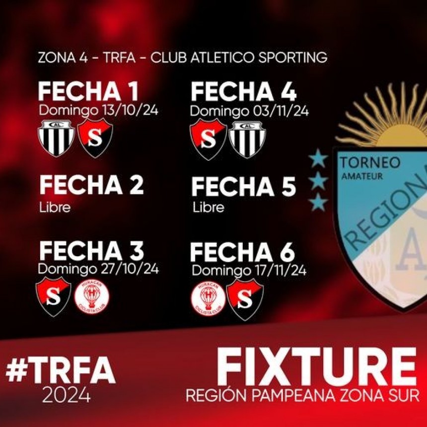 Regional Federal Amateur 2024.: Se definió el Fixture para la Fase Grupal del Torneo