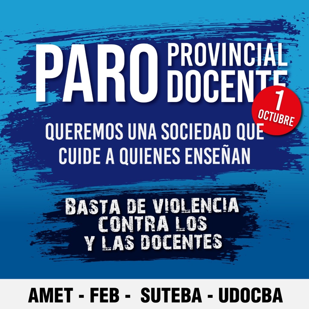Docentes de la provincia se movilizan contra la violencia en las escuelas