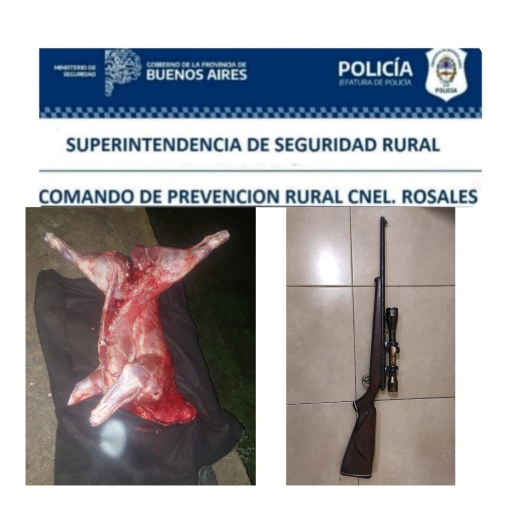 Punta Alta: aprehendieron a tres personas con 200 kilos de carne vacuna y una carabina