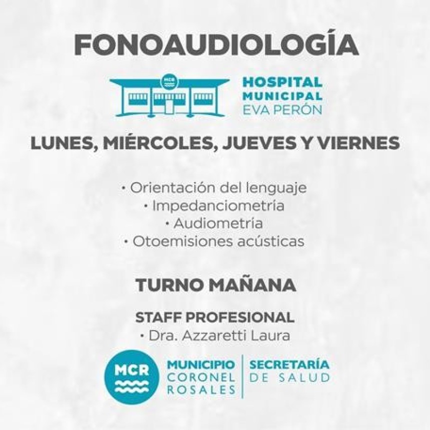 El Hospital Municipal Eva Per&oacute;n brinda atenci&oacute;n en Fonoaudiolog&iacute;a