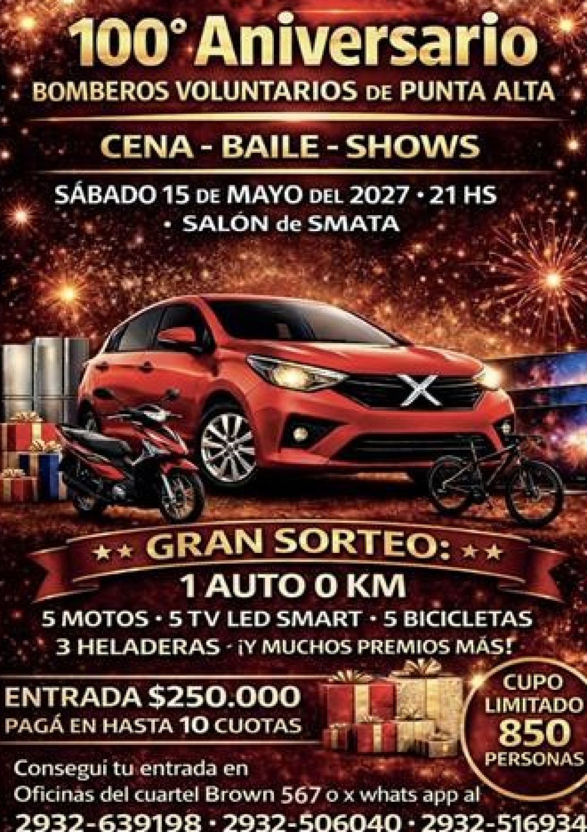 Bomberos Voluntarios de Punta Alta prepara una gran cena-show por su centenario