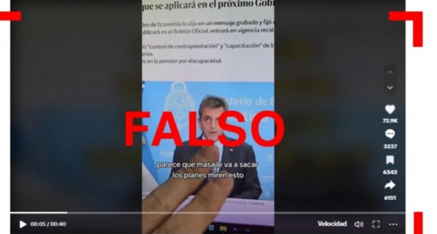 Es falso que Sergio Massa anunció la eliminación de los planes sociales