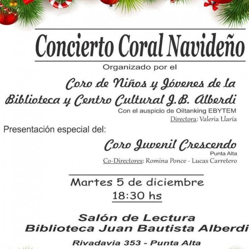 CONCIERTO CORAL NAVIDEÑO EN LA BIBLIOTECA