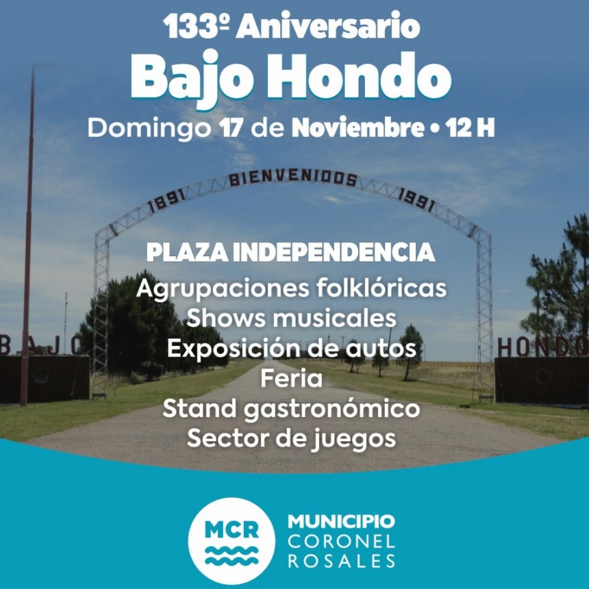 133° Aniversario de Bajo Hondo