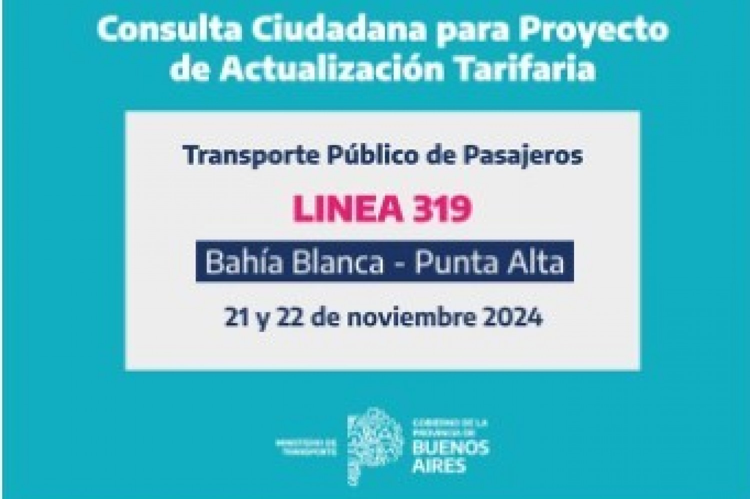 Consulta Publica por Boleto de transporte de la linea 319