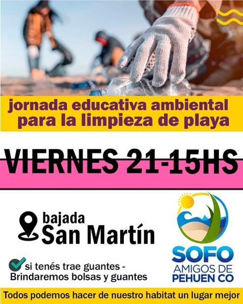 Jornada ambiental y limpieza de playa en Pehuen Co