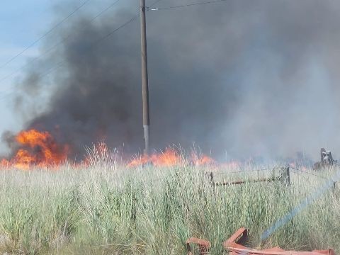 Incendio en la Ruta 249 por la pérdida de una rueda