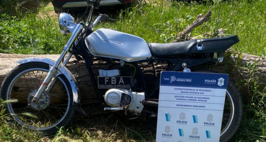 Aprehensión por motovehículo con numeración suprimida en Punta Alta
