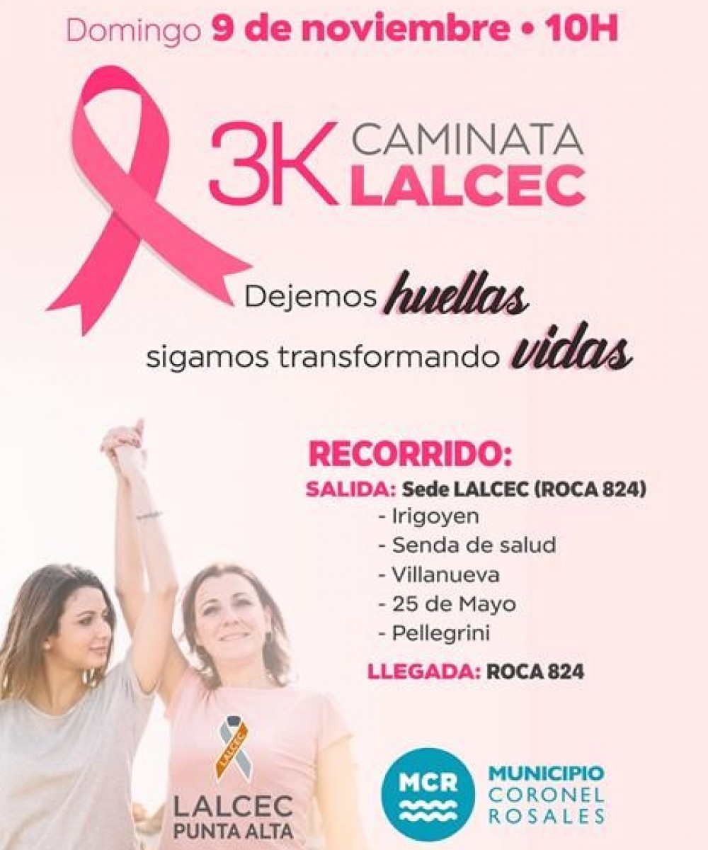 Caminata 3K de LALCEC: Punta Alta se suma a la lucha contra el cáncer de mama