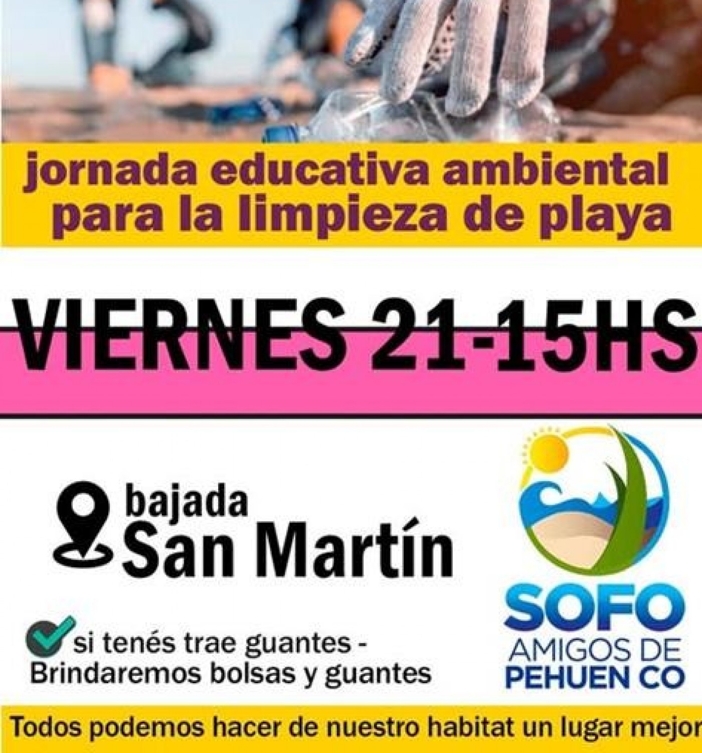 Jornada ambiental y limpieza de playa en Pehuen Co
