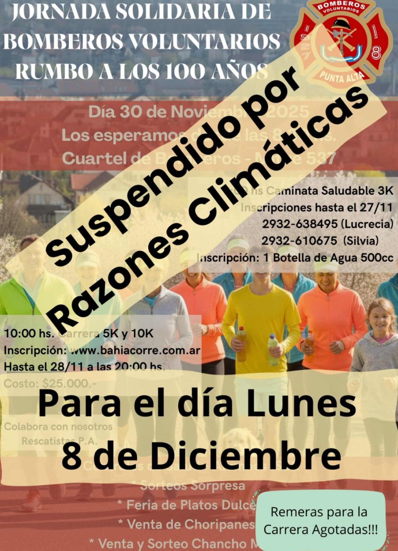 Reprograman carrera por los 100 Años de Bomberos