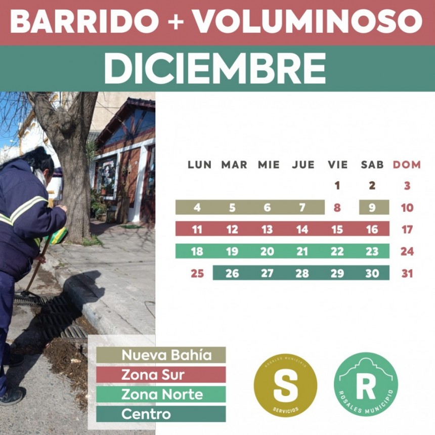 Inició el cronograma de barrido y voluminosos del mes de diciembre 