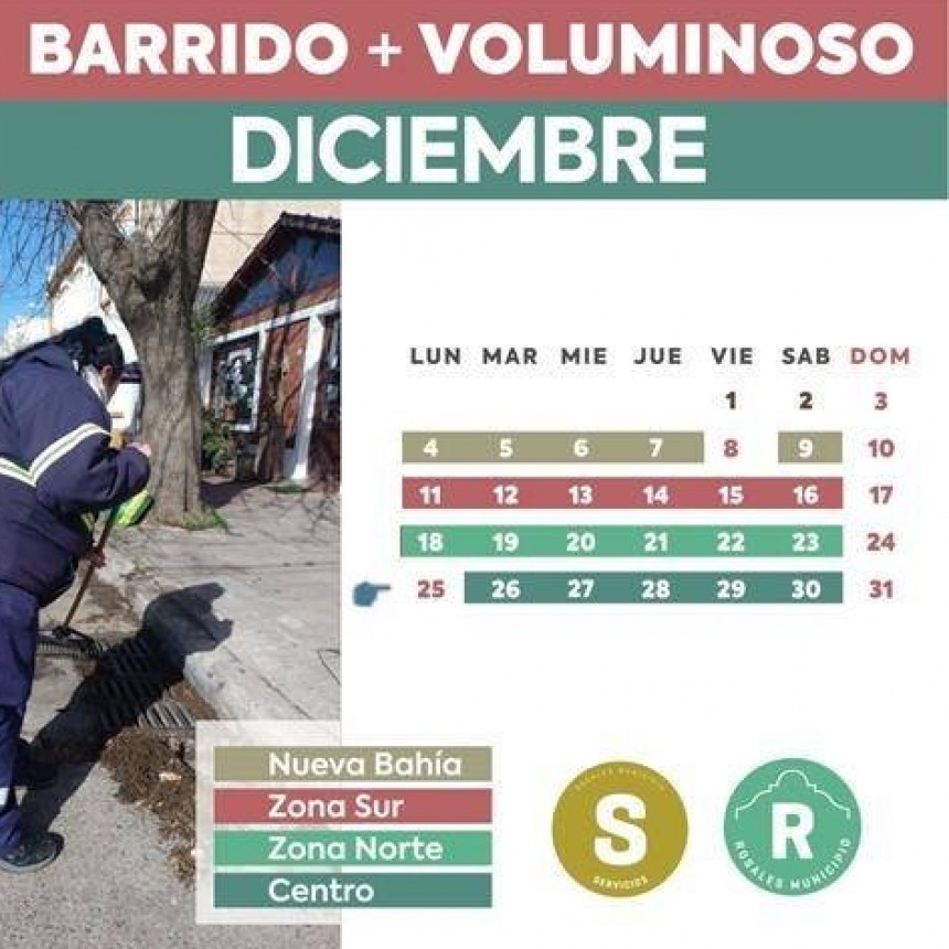 Recolección de residuos voluminosos y barrido Zona por Zona