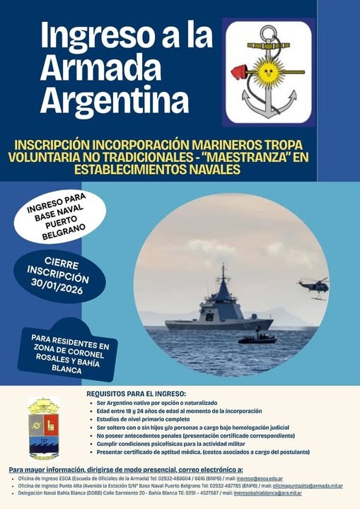 INSCRIPCIÓN PARA INCORPORACIÓN “MARINEROS TROPA VOLUNTARIA NO TRADICIONALES 