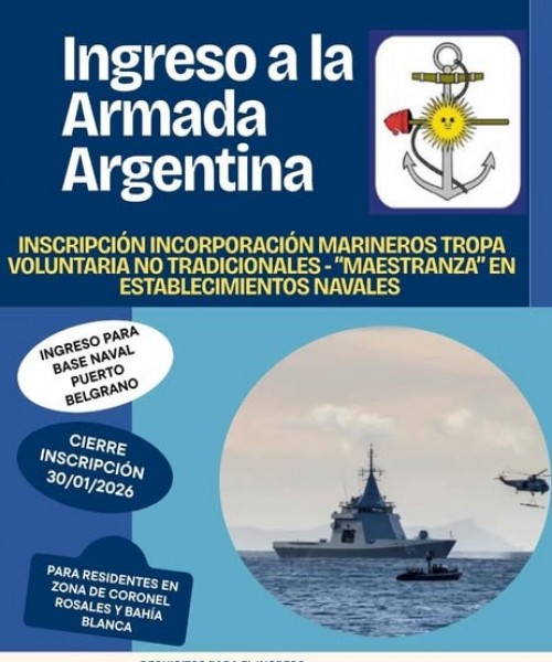 INSCRIPCIÓN PARA INCORPORACIÓN “MARINEROS TROPA VOLUNTARIA NO TRADICIONALES 